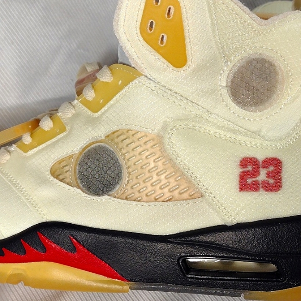 XXXSOLDXXXXAir Jordan 5 Retro X Off White Sail Sneakers - Picture 12 of 16